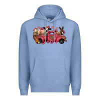 Colony Blue valentines day leopard farm animals truck Premium Hoodie - Jasminsmagicworld