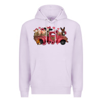 Lilac valentines day leopard farm animals truck Premium Hoodie - Jasminsmagicworld