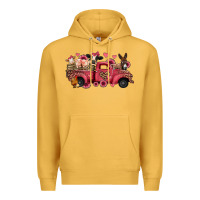 Mustard valentines day leopard farm animals truck Premium Hoodie - Jasminsmagicworld