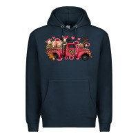 Navy valentines day leopard farm animals truck Premium Hoodie - Jasminsmagicworld