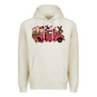 Oatmeal Heather valentines day leopard farm animals truck Premium Hoodie - Jasminsmagicworld