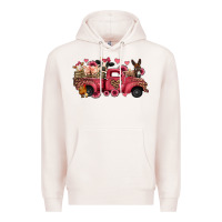 Pale Pink valentines day leopard farm animals truck Premium Hoodie - Jasminsmagicworld