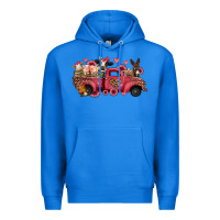 True Royal valentines day leopard farm animals truck Premium Hoodie - Jasminsmagicworld