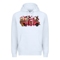 White valentines day leopard farm animals truck Premium Hoodie - Jasminsmagicworld