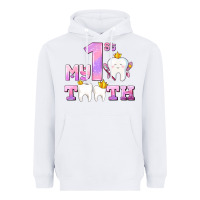 White my first tooth with teeth for girls Heavyweight Hoodie - AdoDesignShop