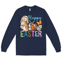 Navy Easter Day With Truck Long Sleeve Tee - BundleAndBundleShop