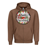 Chestnut christmas santas favorite secretary    light Zipper Hoodie - AdoDesignShop