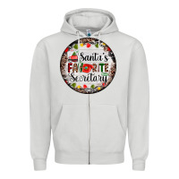 Christmas Santas Favorite Secretary    Light Zipper Hoodie | Teevron