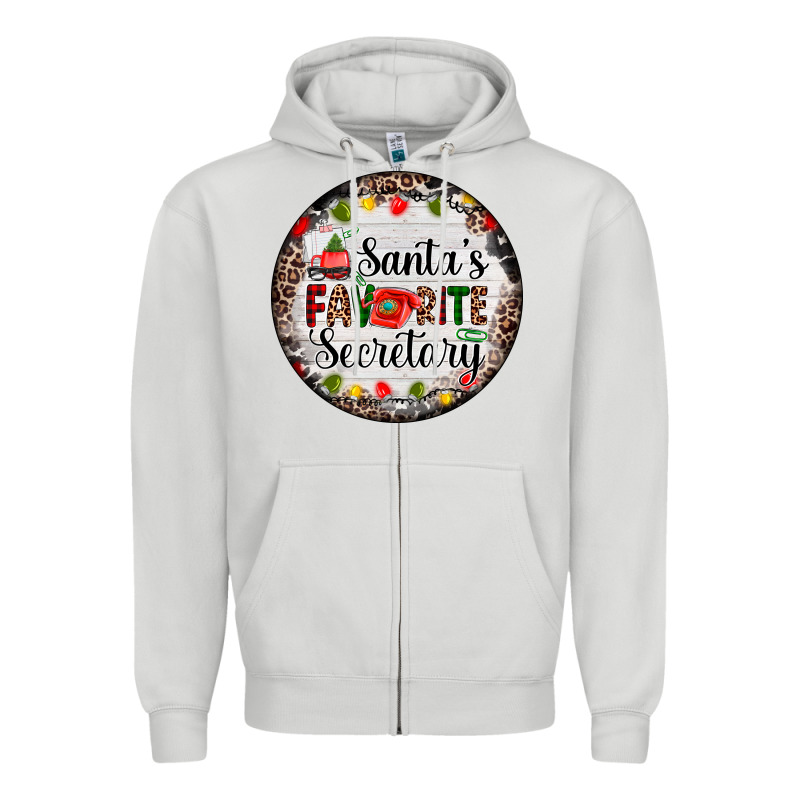 Christmas Santas Favorite Secretary    Light Zipper Hoodie by AdoDesignShop | Teevron