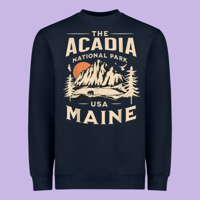 Acadia National Park Maine Nature Hike Outdoors Vintage T Shirt Heavyweight Sweatshirt Designed By Artmosaic