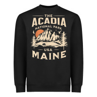 Black acadia national park maine nature hike outdoors vintage t shirt Heavyweight Sweatshirt - ArtMosaic