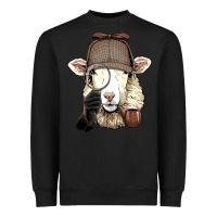 Black Detective Sheep Lamb Spy Investigator Farmer Sheep Lover 53 Heavyweight Sweatshirt - ArtMosaic
