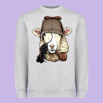 Detective Sheep Lamb Spy Investigator Farmer Sheep Lover 53 Heavyweight Sweatshirt Designed By Artmosaic