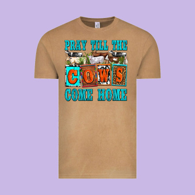 Pray Till The Cows Come Home Olivia Vintage Tee Designed By Oliviacreatesart