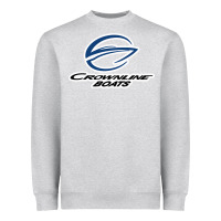 Heather Grey Crownline Boats Heavyweight Sweatshirt - ArtMosaic