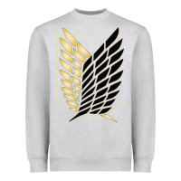 Heather Grey Shingekis no kyojinn Heavyweight Sweatshirt - ArtMosaic