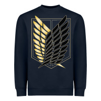 Navy Shingekis no kyojinn Heavyweight Sweatshirt - ArtMosaic