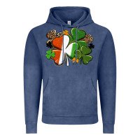 Vintage Denim Irish flag shamrock St. Patricks Day Vintage Hoodie - FaDigitalArtStudio