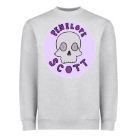 Heather Grey Penelope Scott Skeleton Heavyweight Sweatshirt - ArtMosaic
