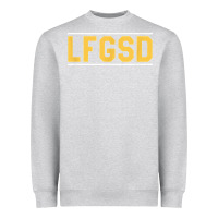 Heather Grey Exclusive Brown LFGSD Official Fun Design T Shirt Heavyweight Sweatshirt - ArtMosaic