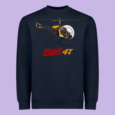 Bell 47 Helicopter Heavyweight Sweatshirt Designed By Artmosaic