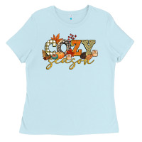 Baby Blue cozy season Ladies Tee - CowGirlArtShop