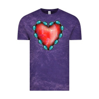 Cloud Purple Gemstone Red Heart Vintage Tee - Jasminsmagicworld