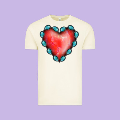 Gemstone Red Heart Vintage Tee Designed By Jasminsmagicworld