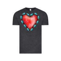 Vintage Black Gemstone Red Heart Vintage Tee - Jasminsmagicworld