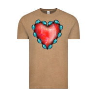 Vintage Coffee Gemstone Red Heart Vintage Tee - Jasminsmagicworld