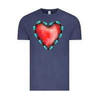Vintage Denim Gemstone Red Heart Vintage Tee - Jasminsmagicworld