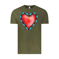 Vintage Olive Gemstone Red Heart Vintage Tee - Jasminsmagicworld