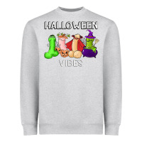 Heather Grey halloween vibes dick tie dye hippie retro lazy costume Heavyweight Sweatshirt - ArtMosaic