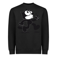 Black felix the cat whistling Heavyweight Sweatshirt - ArtMosaic