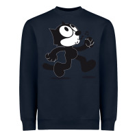 Navy felix the cat whistling Heavyweight Sweatshirt - ArtMosaic