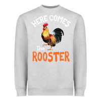 Heather Grey Here Comes The Rooster Shirt Chicken Lady Outfit 243 Heavyweight Sweatshirt - ArtMosaic