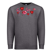 Charcoal Heather love and  love balloons Premium Sweatshirt - AdoDesignShop