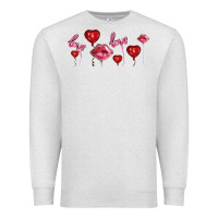Oatmeal Heather love and  love balloons Premium Sweatshirt - AdoDesignShop