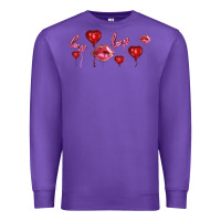 Purple love and  love balloons Premium Sweatshirt - AdoDesignShop