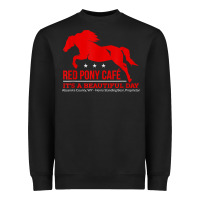 Black Red Pony Cafe, Funny cute horse lover Heavyweight Sweatshirt - ArtMosaic