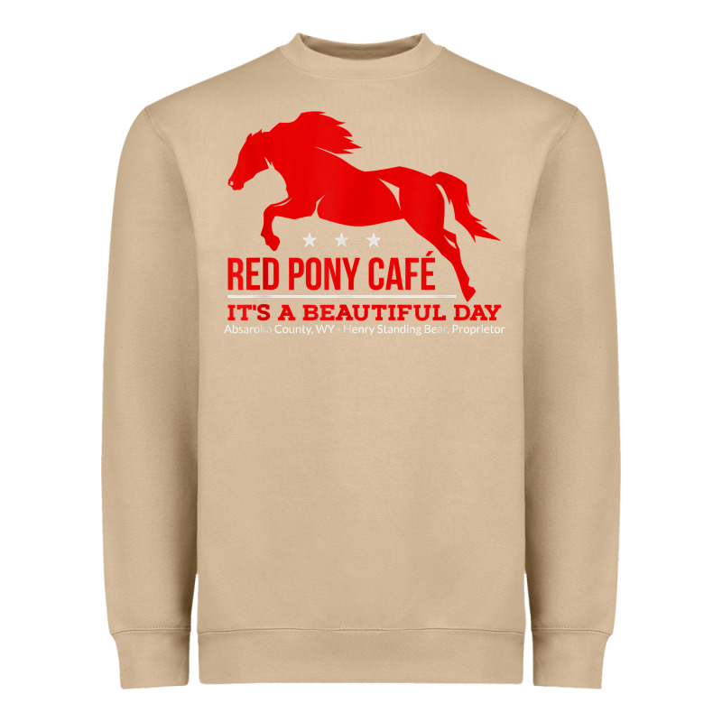 Red Pony Cafe, Funny Cute Horse Lover Heavyweight Sweatshirt by ArtMosaic | Teevron