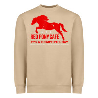 Mushroom Red Pony Cafe, Funny cute horse lover Heavyweight Sweatshirt - ArtMosaic