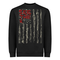 Black Seether Bone Flag Heavyweight Sweatshirt - ArtMosaic