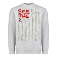 Heather Grey Seether Bone Flag Heavyweight Sweatshirt - ArtMosaic
