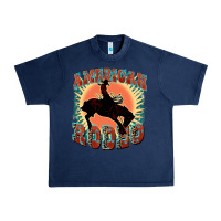 Navy American rodeo Urban Heavy Tee - FaDigitalArtStudio
