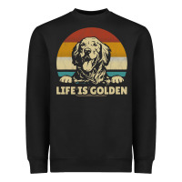 Black Golden Retriever Dog Life is golden retro vintage Heavyweight Sweatshirt - ArtMosaic