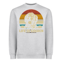 Heather Grey Golden Retriever Dog Life is golden retro vintage Heavyweight Sweatshirt - ArtMosaic