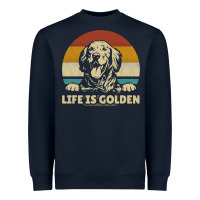 Golden Retriever Dog Life Is Golden Retro Vintage Heavyweight Sweatshirt | Teevron