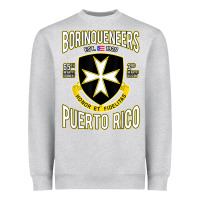 Heather Grey Borinqueneers Puerto Rico Flag Honor Et Fidelitas Heavyweight Sweatshirt - ArtMosaic