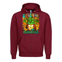 Burgundy go fall on a cactus Zipper Hoodie - AdoDesignShop